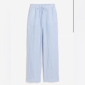 H&M LINEN-BLEND PULL-ON PANTS
